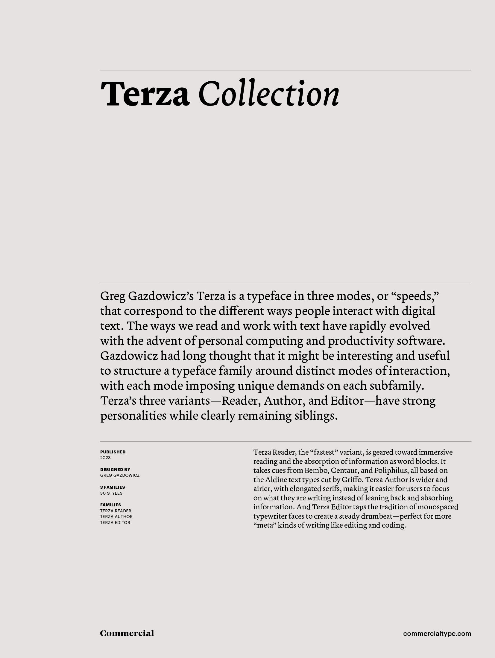 Commercial Type » Catalog » Terza Collection